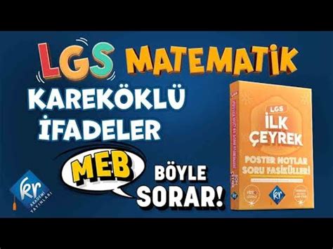 LGS Matematik KAREKÖKLÜ İFADELER MEB BÖYLE SORAR Soru Çözüm IMT