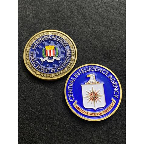 Department Of Justice Fbi And Usa Cia Challenge Coins