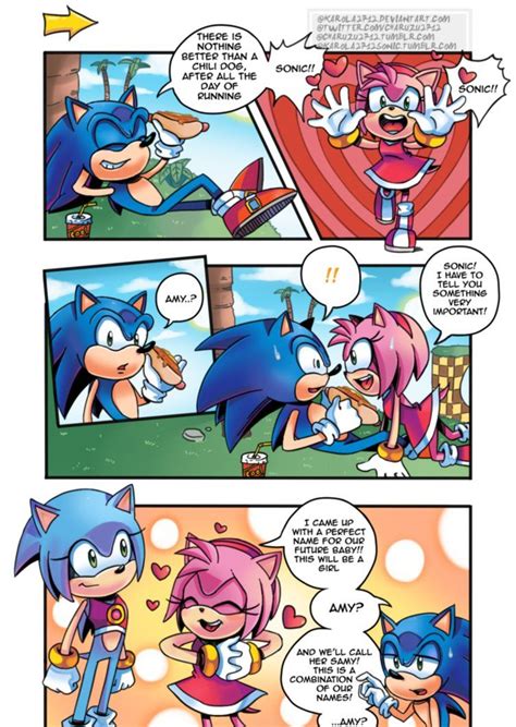 I drew a mini Sonamy comics. I wanted to somehow explain the change in ...