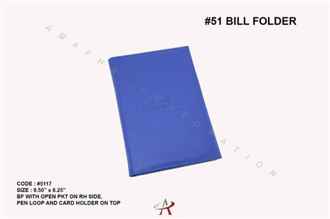 Blue Leatherette Bill Folder For Hotels Restaurant Resort Packaging