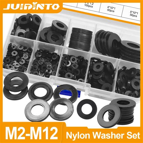 465pcs Nylon Flat Washer Assortment Set M2 M2 5 M3 M4 M5 M6 M8 M10 M12