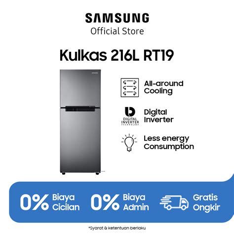 Promo Samsung RT19M300BGS SE Kulkas 2 Pintu 203 L Diskon 20 Di