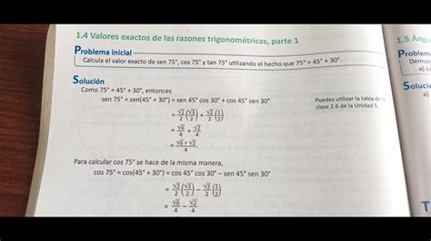 Valores Exactos De Las Razones Trigonom Tricas Parte Unidad