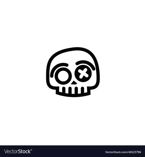 Style Skull Head Royalty Free Vector Image Vectorstock