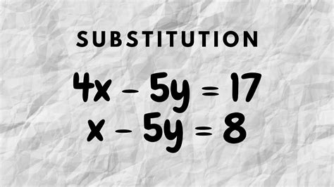 Systems Of Equations Using Substitution Method Basic Youtube