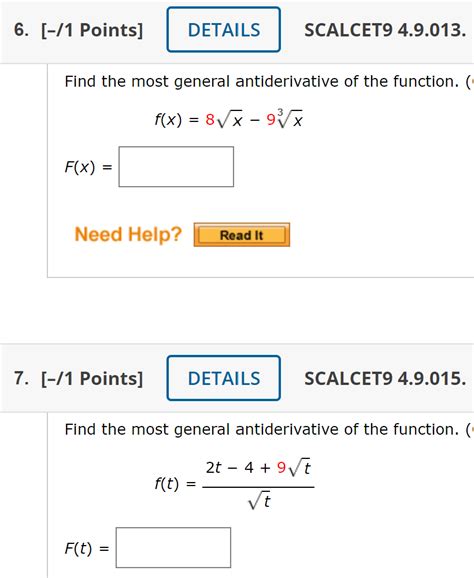 Solved 6 1 Points SCALCET9 4 9 013 Find The Most Chegg