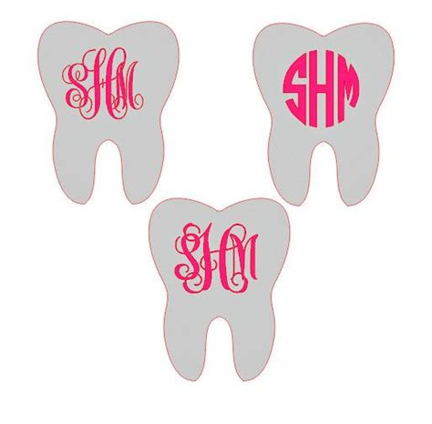 Dentist Dental Hygienist Monogram Decal Tooth Decal Monogram Decal