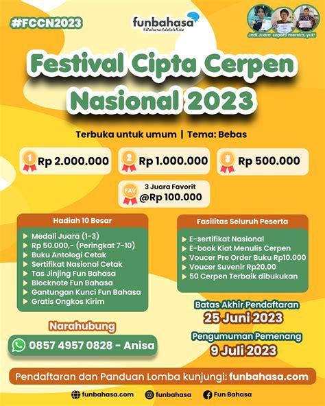 Lomba Menulis Cerpen Fccn By Fun Bahasa Event Penulis