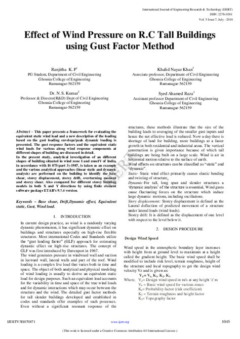 (PDF) IJERT-Effect of Wind Pressure on R.C Tall Buildings using Gust ...