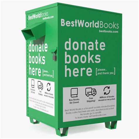 Book Donation Box Green 3d Model 24 3ds Blend C4d Fbx Max Ma