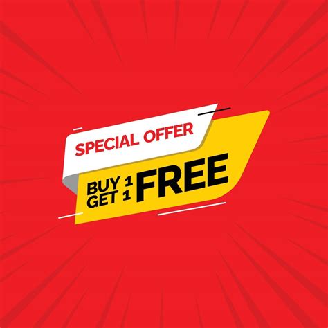 Buy 1 Get 1 Free Special Offer Label Vector Template Design 3083216