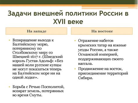 Внешняя политика России в XVII веке - презентация онлайн