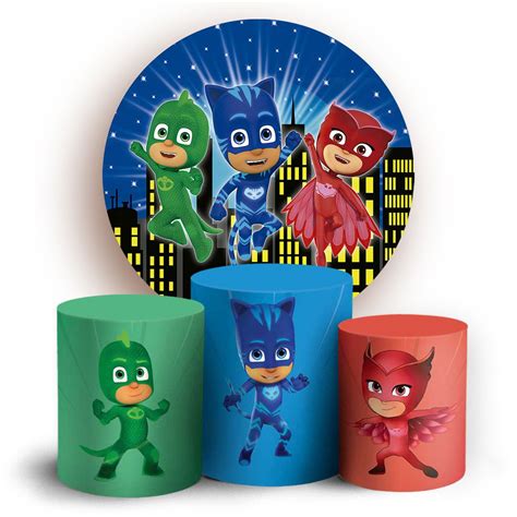 KIT Redondo e Trio Pj Mask Sublimado 3D Sublistamps Sublimação