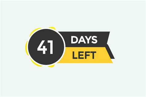41 Days Left Countdown Template41 Day Countdown Left Banner Label