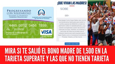 MIRA SI TE SALIÓ EL BONO MADRE DE 1 500 EN LA TARJETA SUPERATE Y LAS