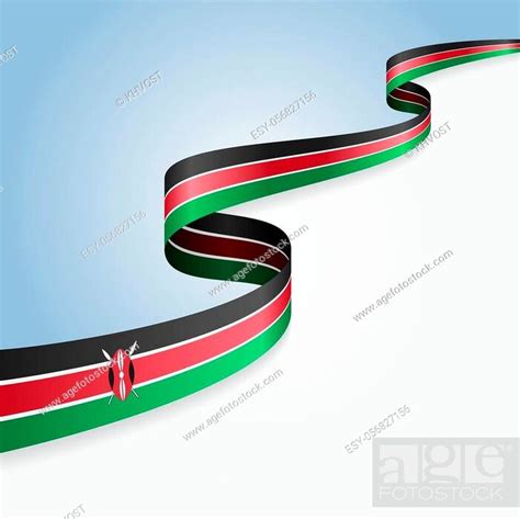 Kenyan Flag Wavy Abstract Background Layout Vector Illustration Stock