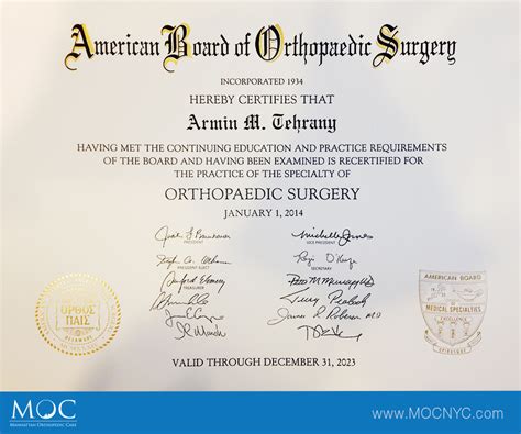 Board-Certified Physician Dr. Tehrany Is Recertificated