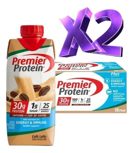 Premier Protein Cafe Latte Batido De Proteína 36 Envases Envío Gratis