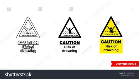 Caution Risk Drowning Hazard Sign Icon Stock Vector Royalty Free 1567816354 Shutterstock