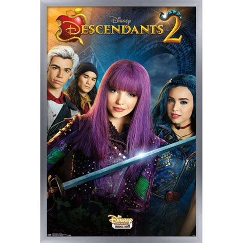 Disney Descendants 2 One Sheet Wall Poster 14 725 X 22 375 Framed