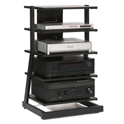 Plateau Z Series 5 Shelf Modern Audio Rack Black Z 5ab