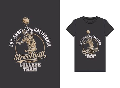 Uma Camiseta Que Diz Streetball Vetor Premium