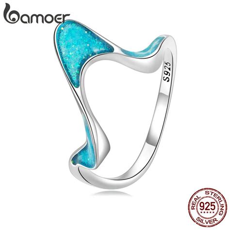 Bamoer Bague G Om Trique Originale En Argent Sterling Pour Femmes