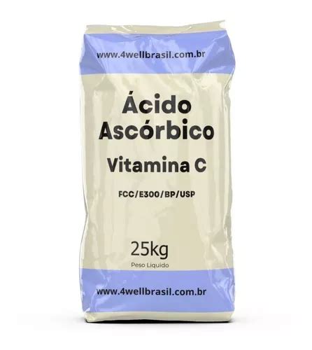 Ácido Ascórbico 25kg Vitamina C Food Grade Frete Grátis