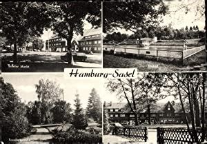 Ansichtskarte Postkarte Hamburg Wandsbek Sasel Freibad Marktplatz