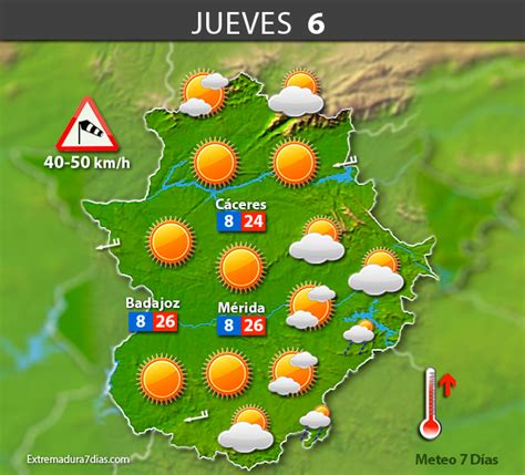 Previsión meteorológica en Extremadura Días 4 5 y 6 de abril