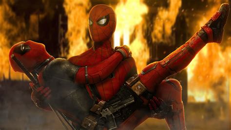 2048x1152 Spiderman Holding Deadpool Wallpaper,2048x1152 Resolution HD ...