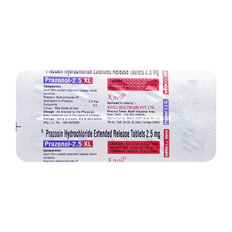 Prazonol Xl 25 Tablet 10s Price Uses Side Effects Netmeds