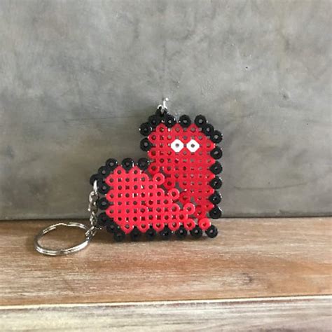 Perler Bead Keychain Friend Perler Bead Freindship Keychain Etsy