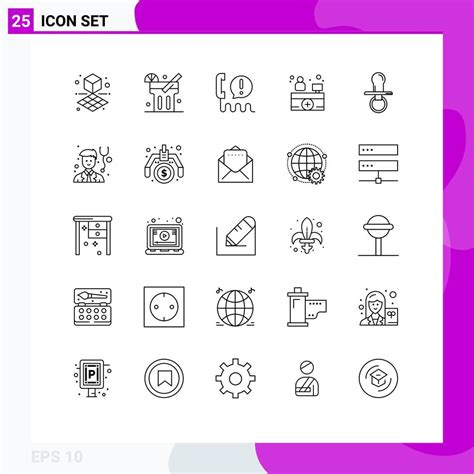 Conjunto De Iconos Modernos De Ui S Mbolos Signos Para Chupete Beb