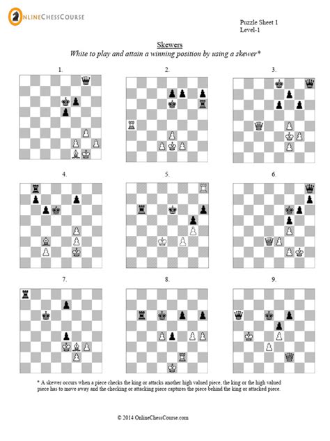 16. Skewers Worksheets | PDF | Chess | Chess Theory