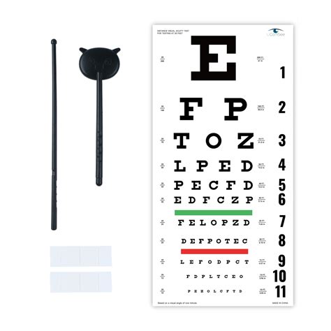 Ucansee Snellen Chart Visual Acuity Chart With Eye Occluder And Pointer For Eye Exams Testing At