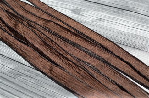 Dark Chocolate Brown Silk Ribbons 5 Silk Bracelet Wraps Etsy