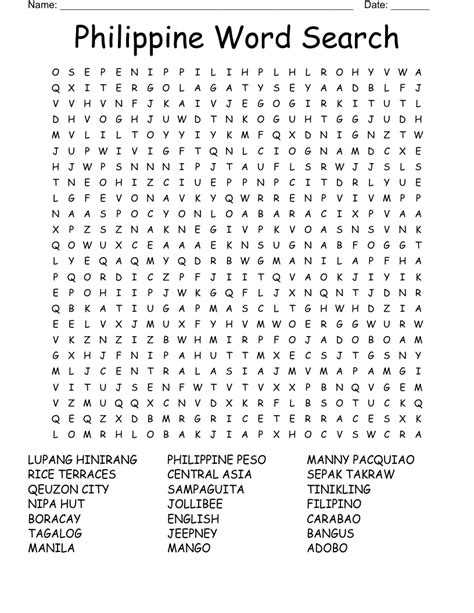 Philippines Crossword Wordmint