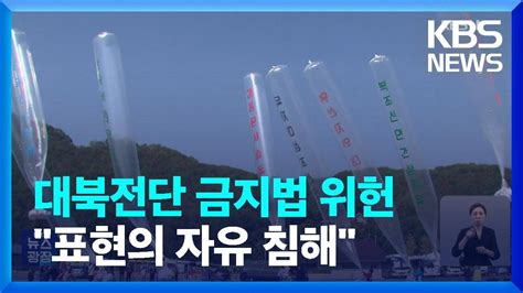 ‘대북전단 금지법 사라진다헌재 “표현의 자유 침해해 위헌” Kbs 20230927 Youtube