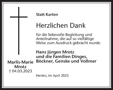 Traueranzeigen Von Marlis Marie Mrotz Sich Erinnern De