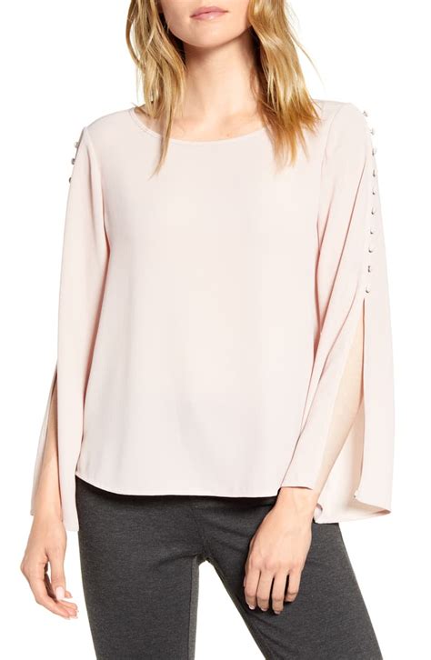 Vince Camuto Button Split Sleeve Top Nordstrom Split Sleeve Top