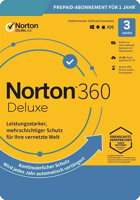 Norton 360 Deluxe 25 GB Cloud Backup 3 Geräte 1 Jahr