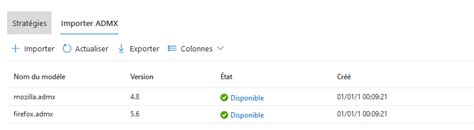 Importer des modèles d administration ADMX dans Intune