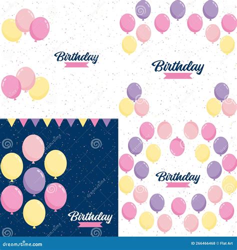 Happy Birthday In A Playful Bubbly Font With A Background Of Balloons