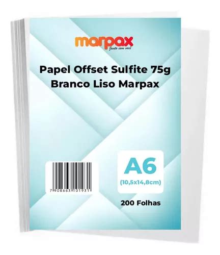 Papel Offset Sulfite A G Branco Liso Marpax Folhas Mercadolivre