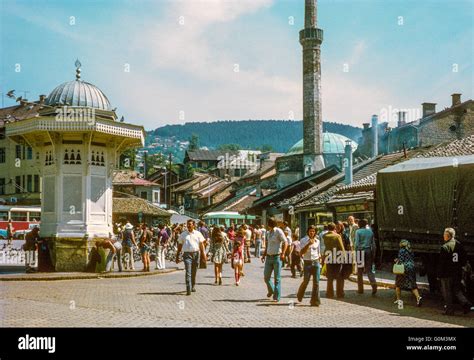 Old quarter of Sarajevo, Bosnia & Herzegovina, in 1974, before the