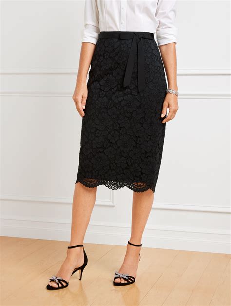 Black Lace Pencil Skirt