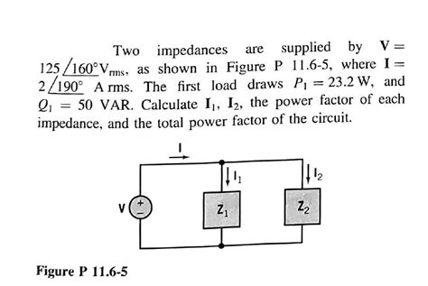 Solved Supplied By V Two Impedances Are 125 160V SolutionInn