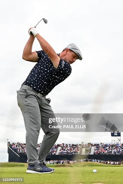 Us Golfer Bryson Dechambeau Plays From The 16th Tee During His First