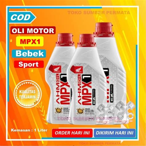 AHM Oil MPX1 1 Liter 10W 30 SL JASO MA Original Asli Honda Lazada